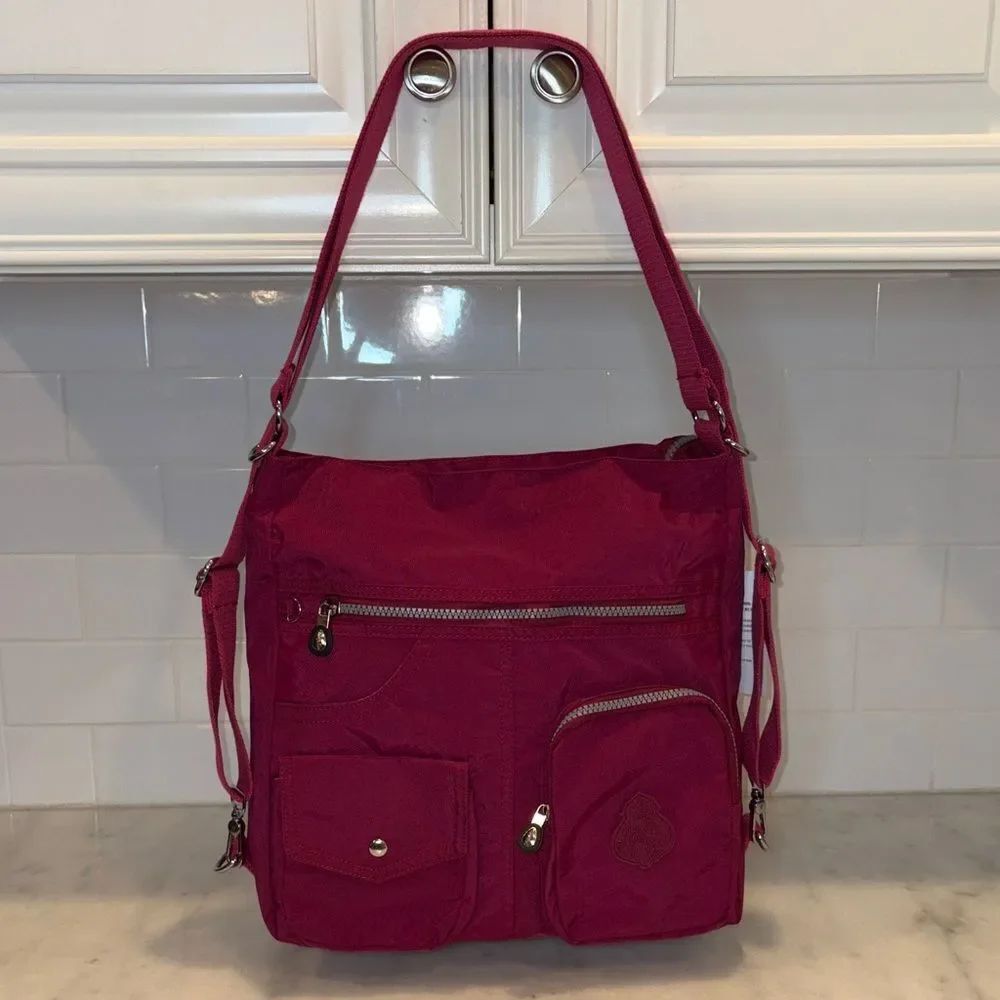 Huaeryouyue NWT Purse Nylon Convertible Backpack Tote Crossbody Bag Travel